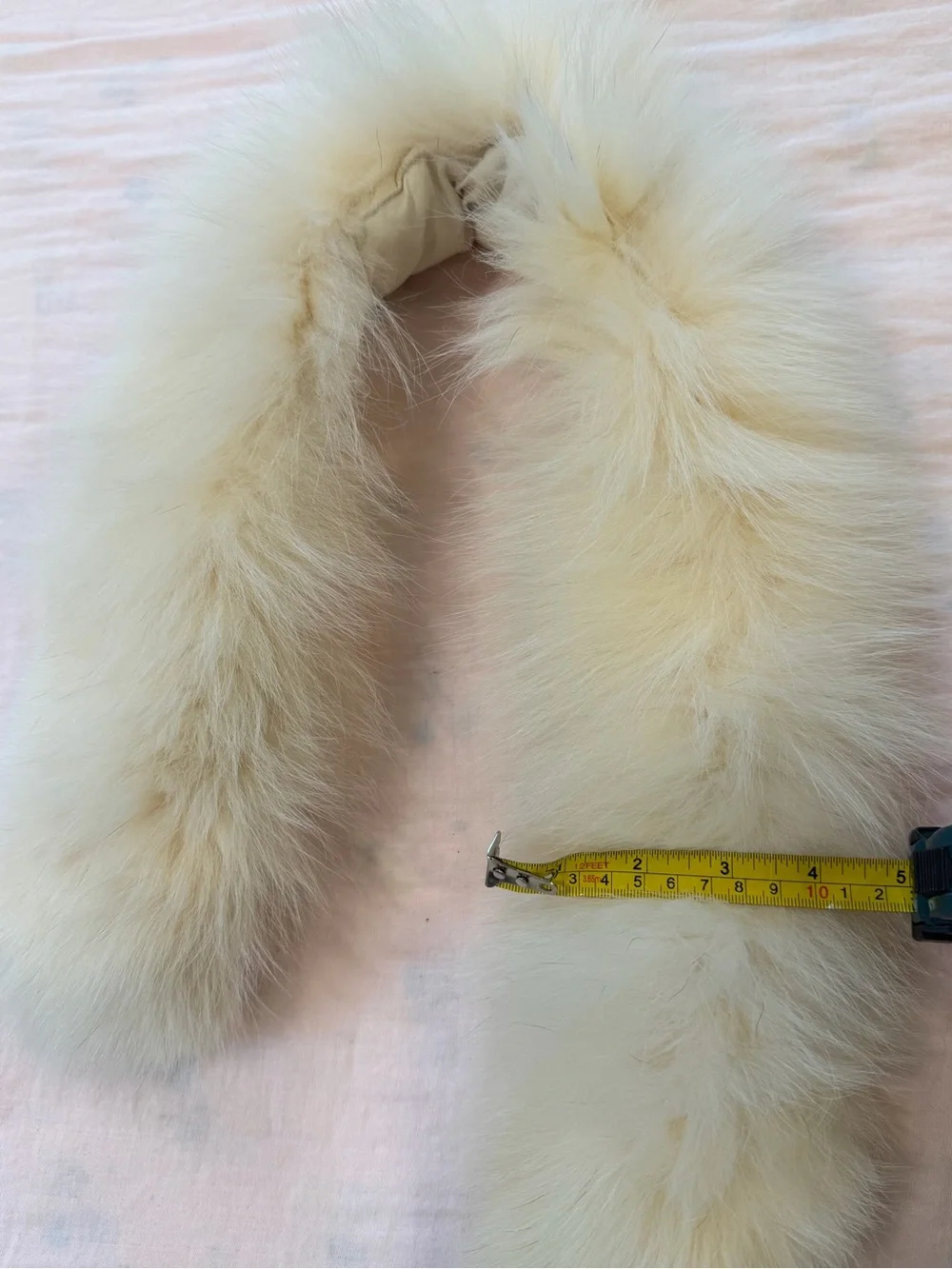 Vintage Ivory Fox Fur Collar Wrap Shawl Stole Soft Winter Scarf